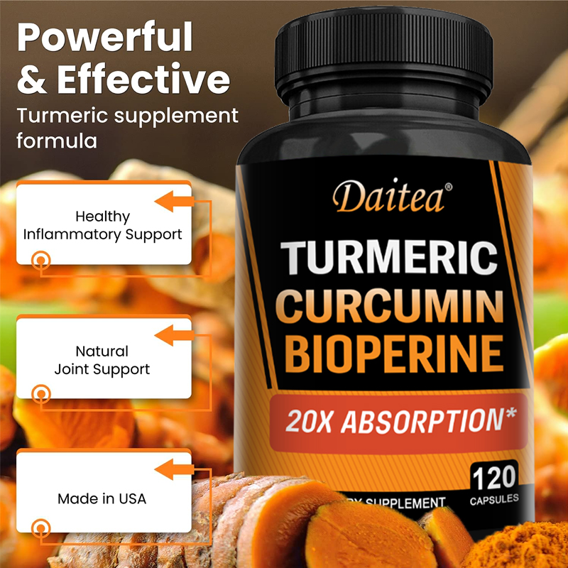 Turmeric Curcumin Capsule - Kurkuma-Curcumin mit Ingwer und schwarzem Pfeffer,
