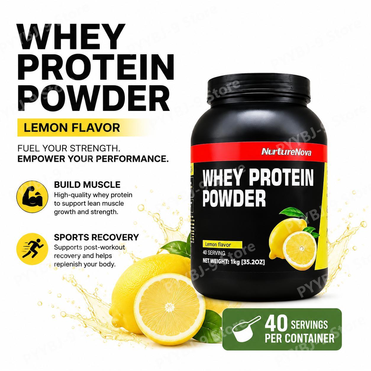 Nutrition And Fitness - NurtureNova Whey Protein Pulver Zitronengeschmack Nahrungsergänzung